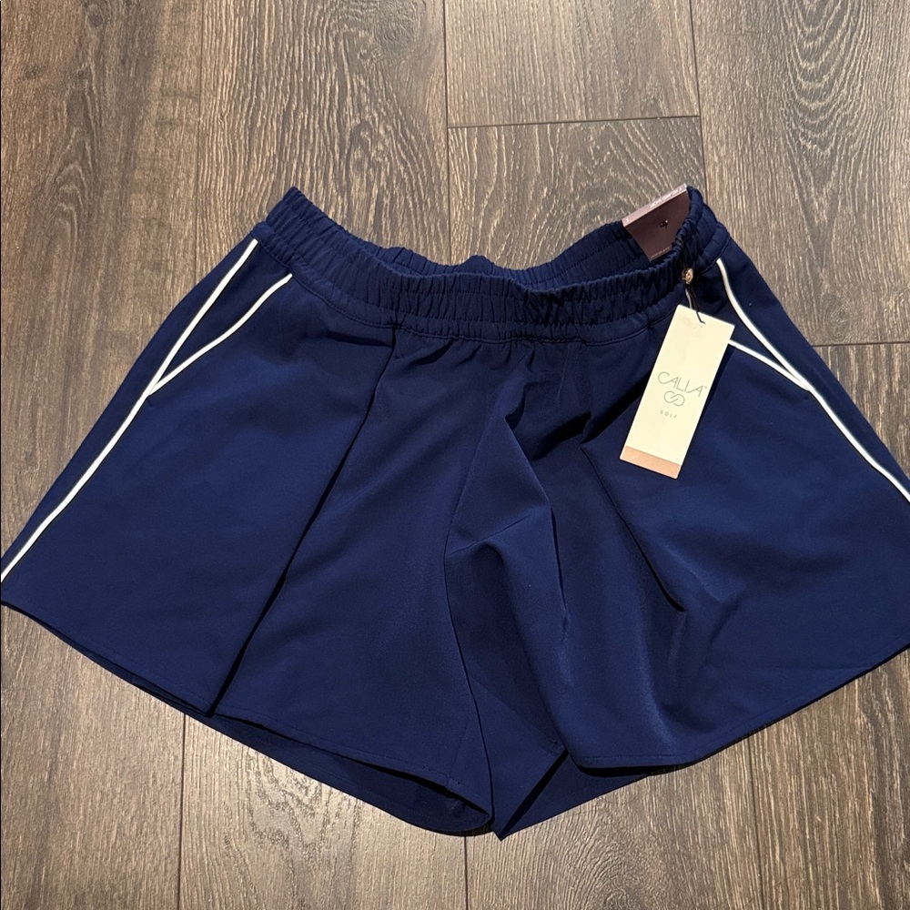 Calia Golf Navy Athletic short with White Piping